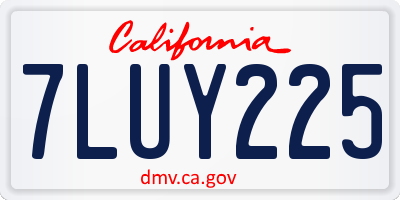 CA license plate 7LUY225
