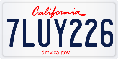 CA license plate 7LUY226