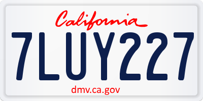 CA license plate 7LUY227