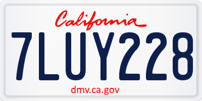CA license plate 7LUY228