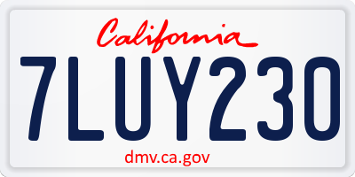 CA license plate 7LUY230