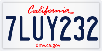 CA license plate 7LUY232