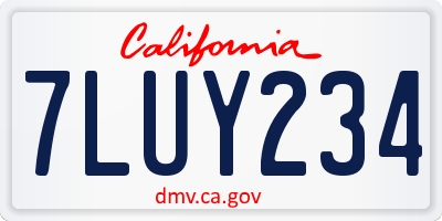 CA license plate 7LUY234