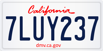 CA license plate 7LUY237