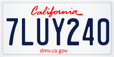 CA license plate 7LUY240