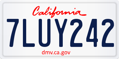 CA license plate 7LUY242