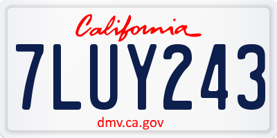 CA license plate 7LUY243