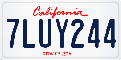 CA license plate 7LUY244