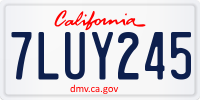 CA license plate 7LUY245