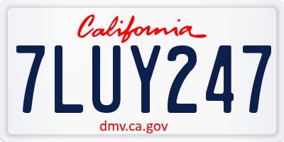 CA license plate 7LUY247