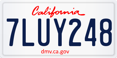 CA license plate 7LUY248