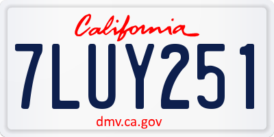 CA license plate 7LUY251