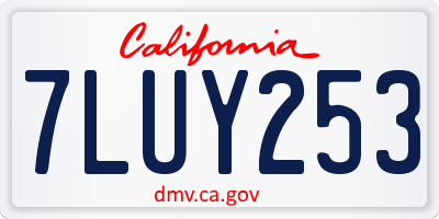 CA license plate 7LUY253