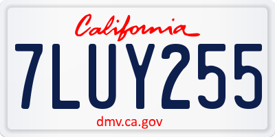 CA license plate 7LUY255