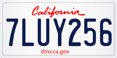 CA license plate 7LUY256
