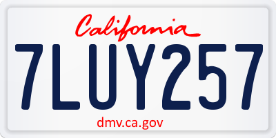 CA license plate 7LUY257