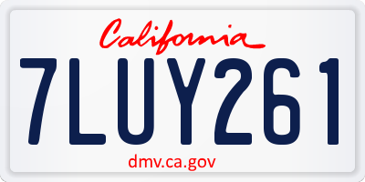 CA license plate 7LUY261