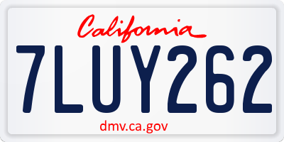 CA license plate 7LUY262