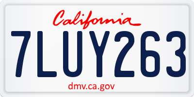 CA license plate 7LUY263
