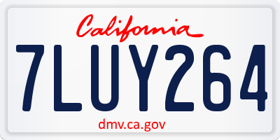 CA license plate 7LUY264
