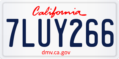 CA license plate 7LUY266