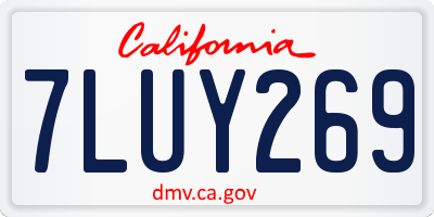 CA license plate 7LUY269