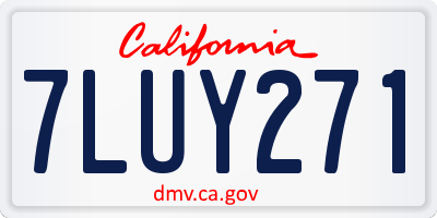 CA license plate 7LUY271