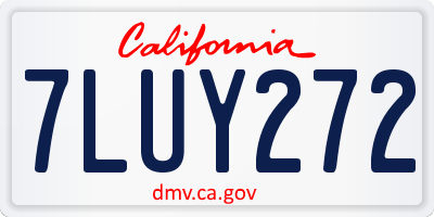 CA license plate 7LUY272