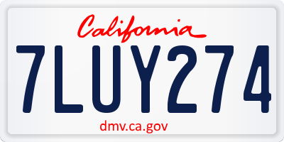 CA license plate 7LUY274