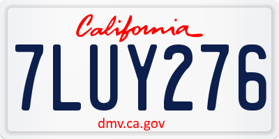 CA license plate 7LUY276