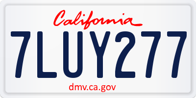 CA license plate 7LUY277