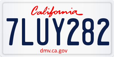 CA license plate 7LUY282