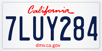 CA license plate 7LUY284