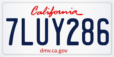 CA license plate 7LUY286