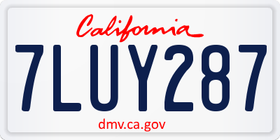 CA license plate 7LUY287