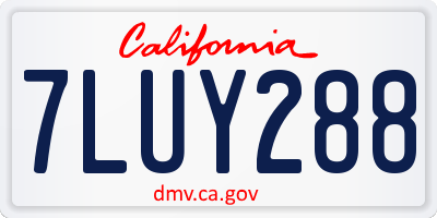 CA license plate 7LUY288