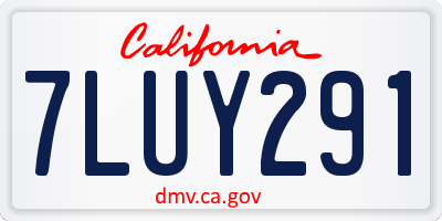 CA license plate 7LUY291