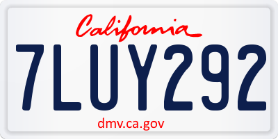 CA license plate 7LUY292