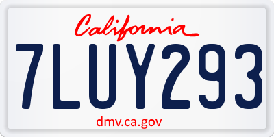 CA license plate 7LUY293