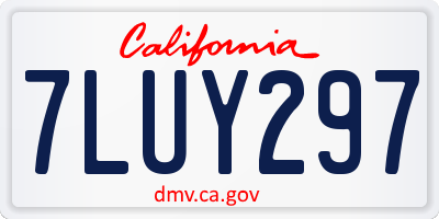 CA license plate 7LUY297