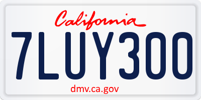 CA license plate 7LUY300