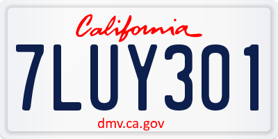CA license plate 7LUY301