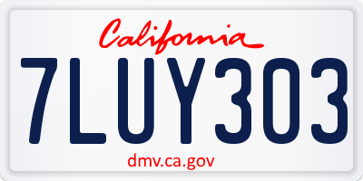 CA license plate 7LUY303