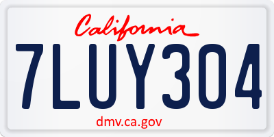 CA license plate 7LUY304