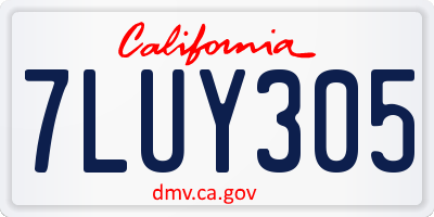 CA license plate 7LUY305