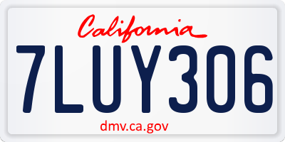 CA license plate 7LUY306