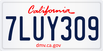CA license plate 7LUY309