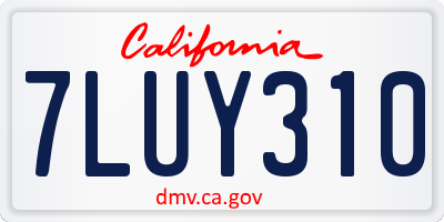 CA license plate 7LUY310
