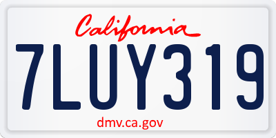CA license plate 7LUY319