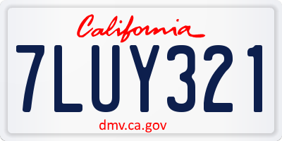 CA license plate 7LUY321